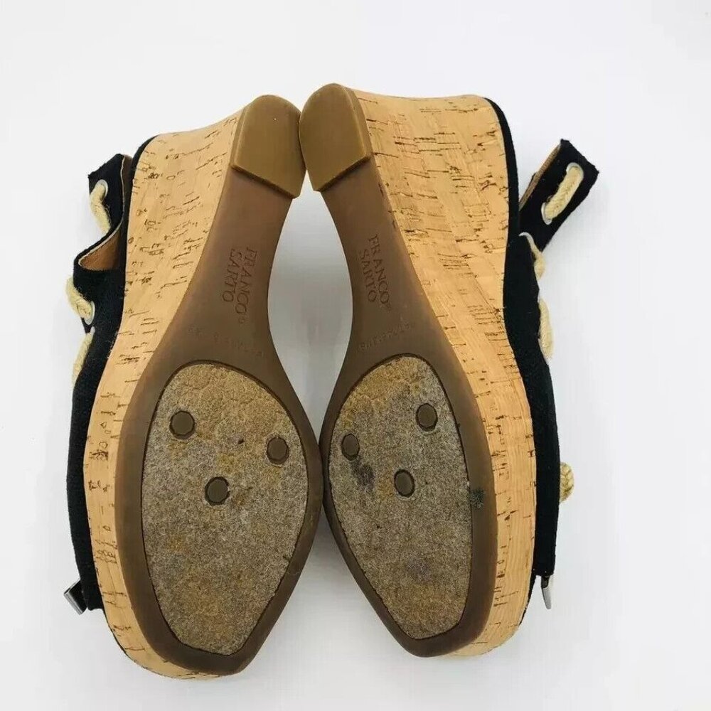 Franco Sarto Shoes Womens Size 7 M CliFF Wedge Cork Platform Sling back Sandals - Picture 9 of 11